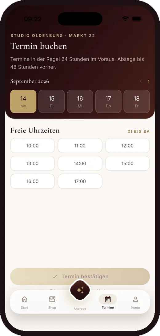 Termin buchen in der Nogi Beauty App